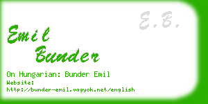 emil bunder business card